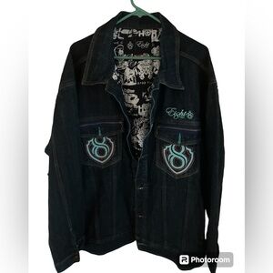 Eight 8732 Motor Club Custom Culture Denim Jacket Size 4XL